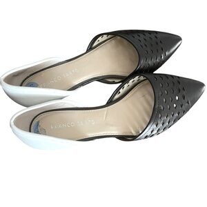 Franco Sarto White and Black Flat Shoes Sz 7.5